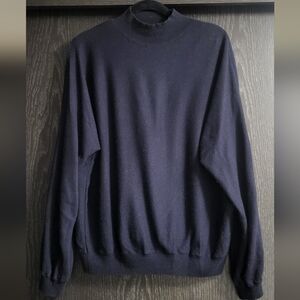 Zara Mock Nack Navy Sweater
